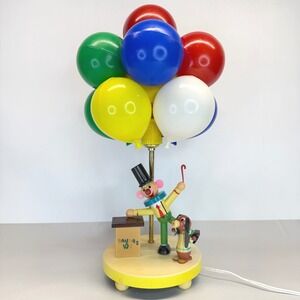 Dolly Toy Co Clown Balloon Lamp Night Light WORKS Vintage Nursery Circus Dog